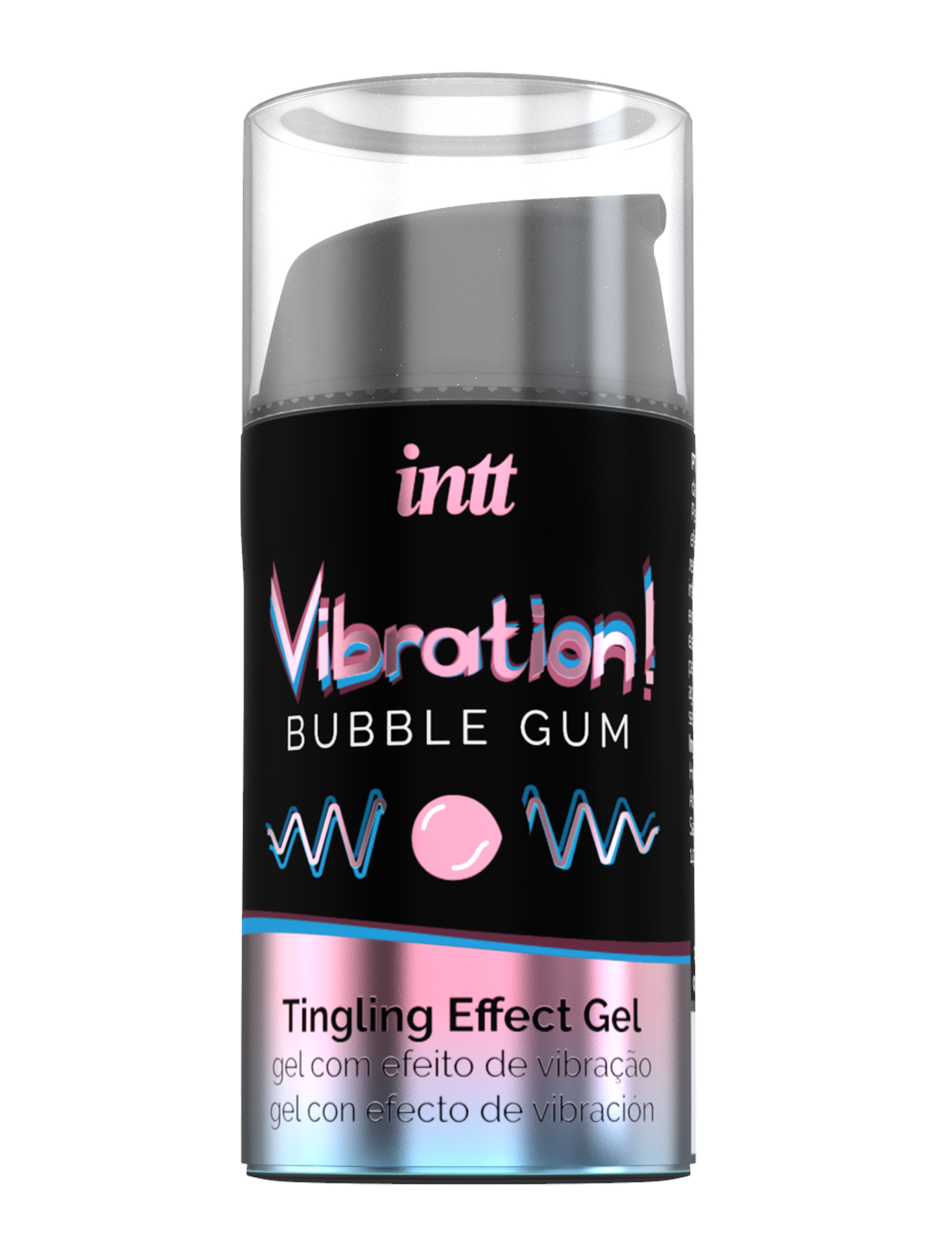 Intt Vibration Bubble Gum - Жидкий интимный гель с эффектом вибрации Жевательная резинка, 15 мл